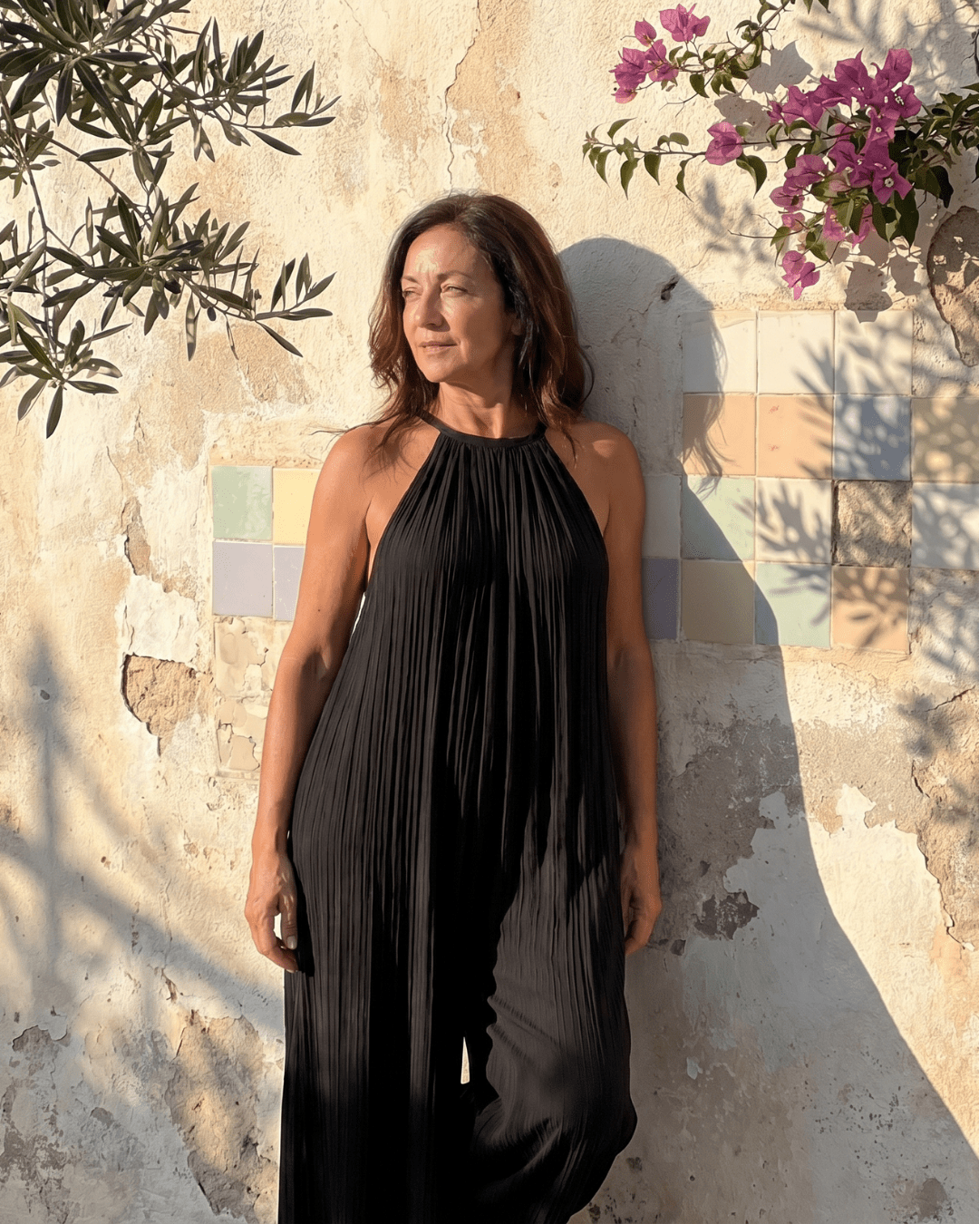 Sylvara | Enterizo de Pierna Ancha con Escote Halter