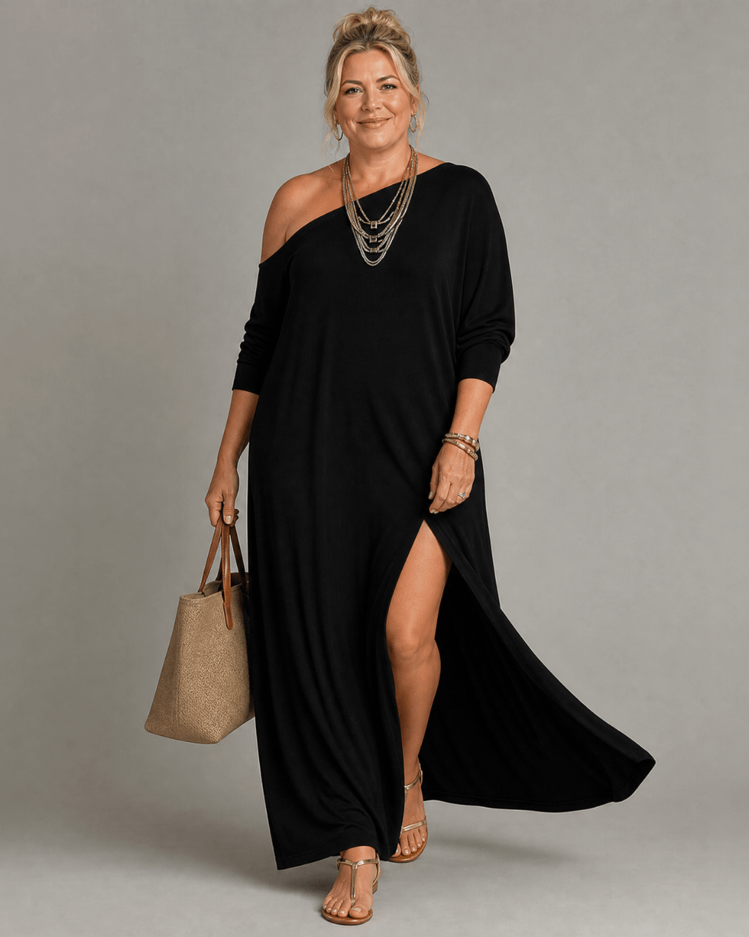 Asterelle | Vestido Midi de un Sólo Hombro