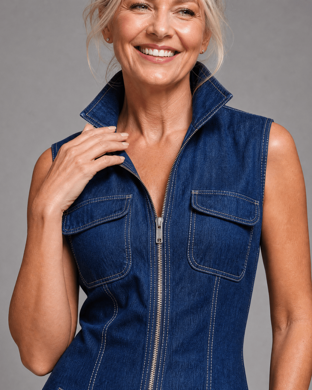 Samantha | Enterizo Denim de Pierna Ancha sin Mangas