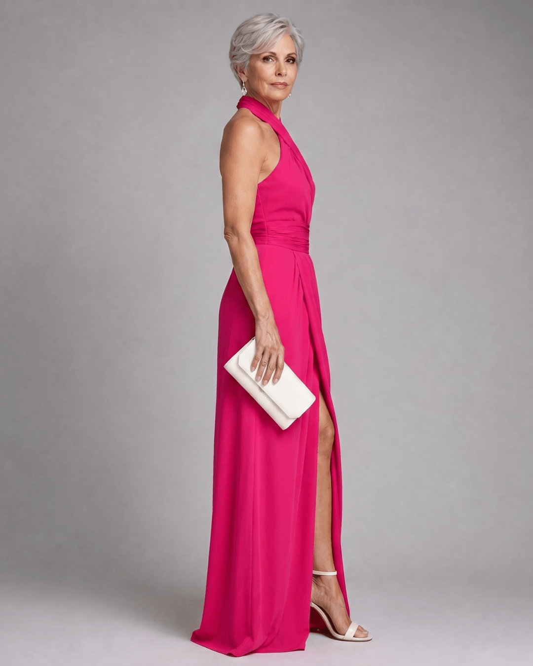 Velora | Vestido Midi con Cuello Halter Cruzado