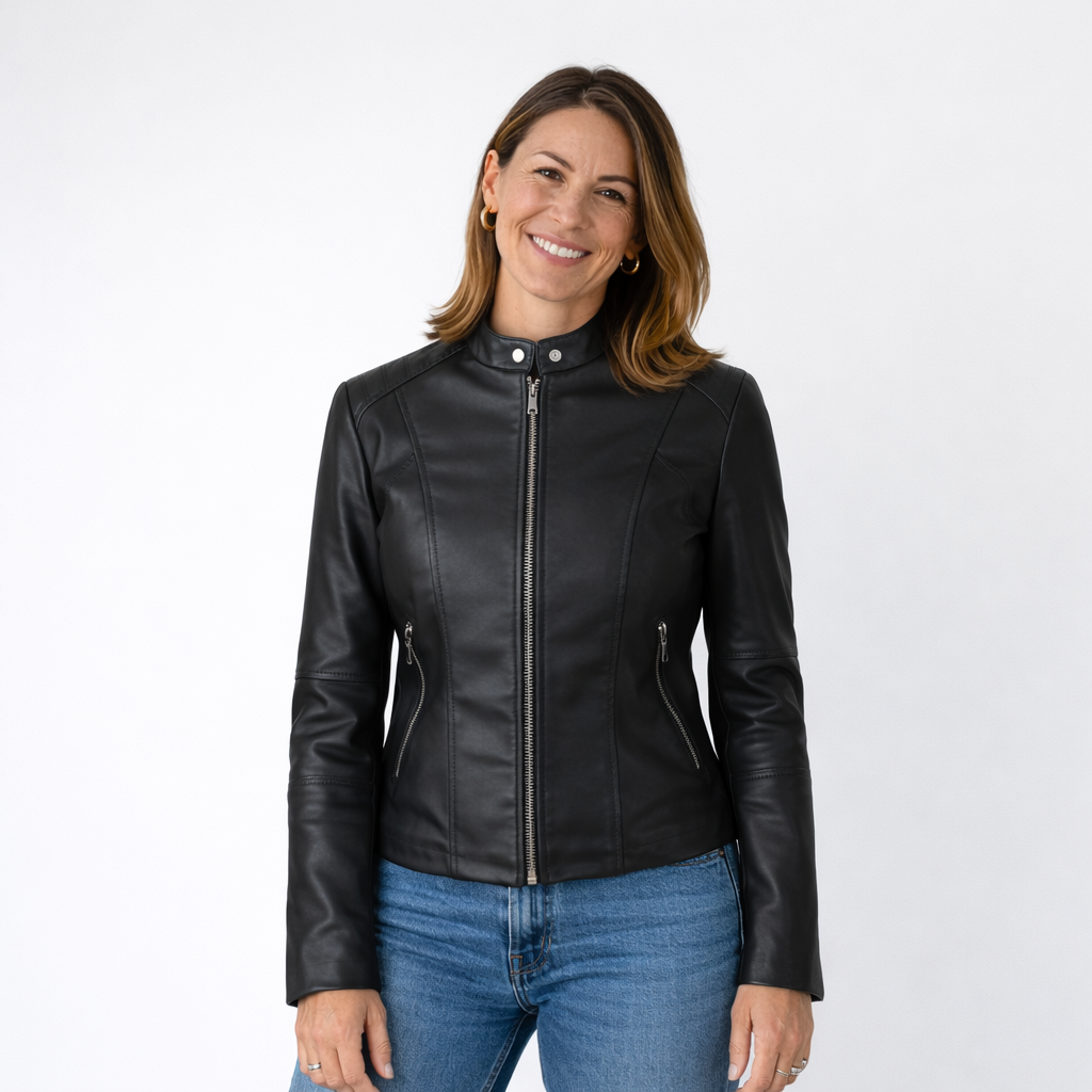 Romina | Abrigo de Cuero Casual